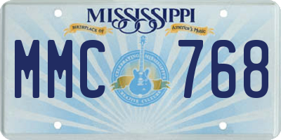MS license plate MMC768