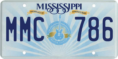 MS license plate MMC786