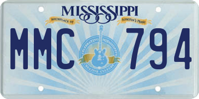 MS license plate MMC794