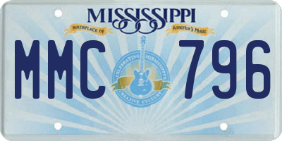 MS license plate MMC796