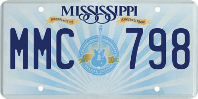 MS license plate MMC798