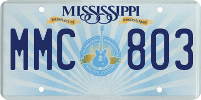 MS license plate MMC803