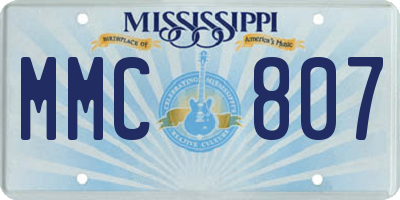 MS license plate MMC807