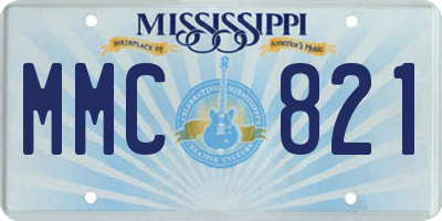 MS license plate MMC821