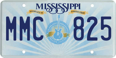 MS license plate MMC825