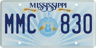 MS license plate MMC830