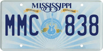 MS license plate MMC838