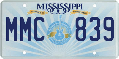 MS license plate MMC839