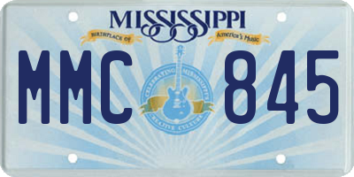 MS license plate MMC845