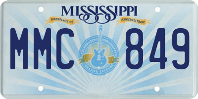 MS license plate MMC849
