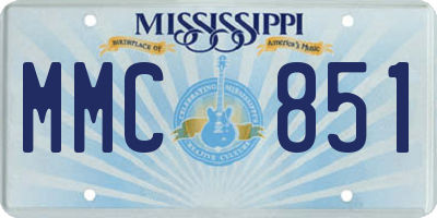 MS license plate MMC851