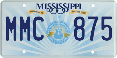 MS license plate MMC875
