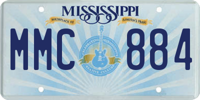 MS license plate MMC884