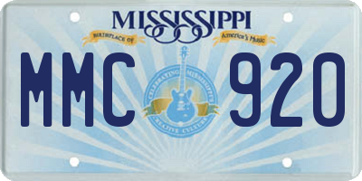 MS license plate MMC920