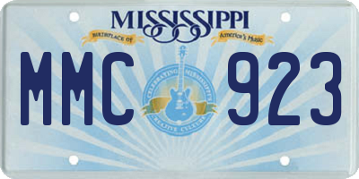 MS license plate MMC923