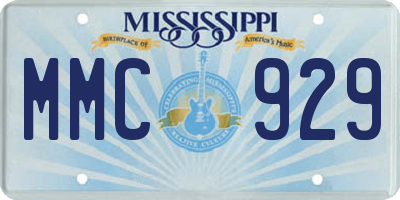 MS license plate MMC929
