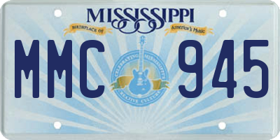 MS license plate MMC945