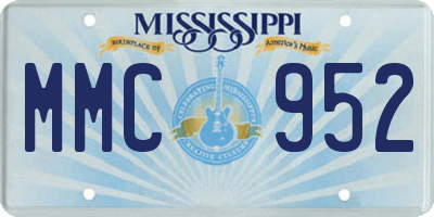 MS license plate MMC952