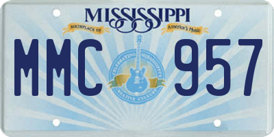 MS license plate MMC957
