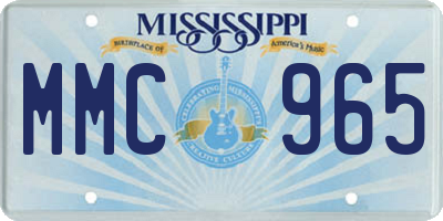 MS license plate MMC965