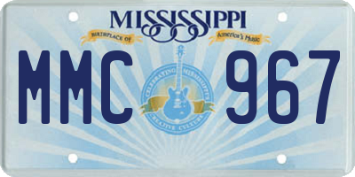 MS license plate MMC967