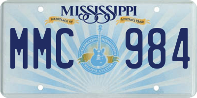 MS license plate MMC984