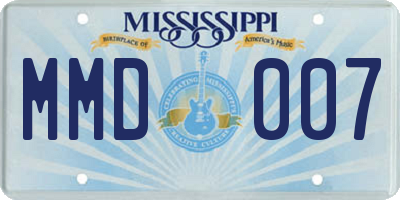 MS license plate MMD007