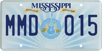 MS license plate MMD015