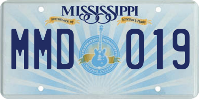 MS license plate MMD019