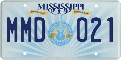 MS license plate MMD021