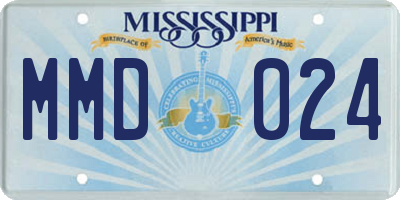 MS license plate MMD024