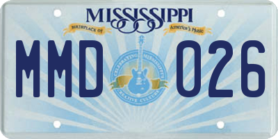 MS license plate MMD026