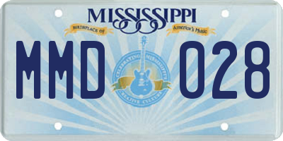 MS license plate MMD028