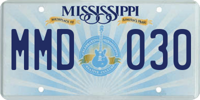 MS license plate MMD030