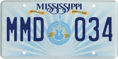 MS license plate MMD034