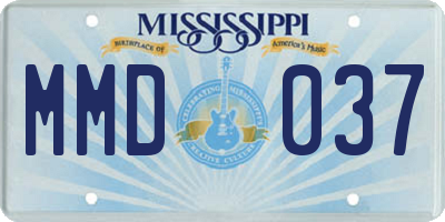 MS license plate MMD037