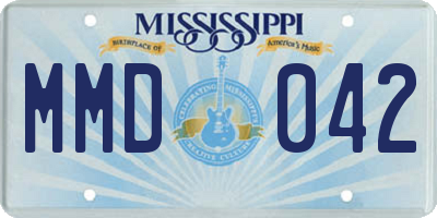MS license plate MMD042