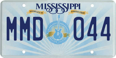 MS license plate MMD044