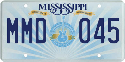 MS license plate MMD045