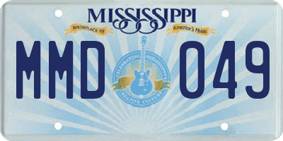 MS license plate MMD049