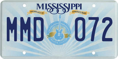 MS license plate MMD072