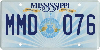 MS license plate MMD076