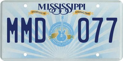 MS license plate MMD077