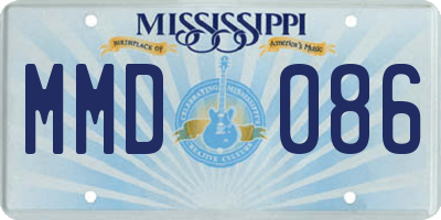 MS license plate MMD086