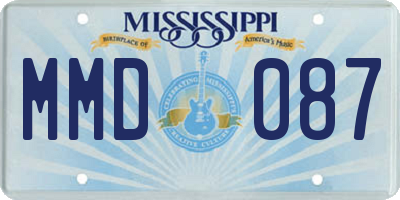 MS license plate MMD087