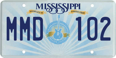 MS license plate MMD102