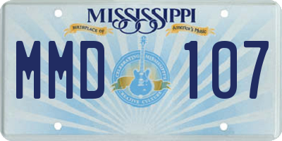 MS license plate MMD107