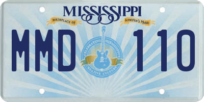 MS license plate MMD110
