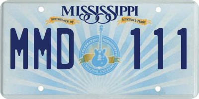 MS license plate MMD111