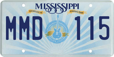 MS license plate MMD115